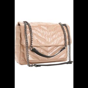 Think Royln Front Flap Shoulder Bag Averyll Nude Patent